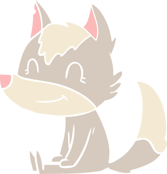 Bir insan tarafından çizilmiş düz renkli çizgi film kurdu.