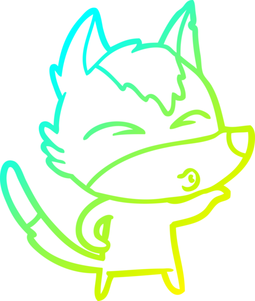 Bir insan tarafından çizilmiş bir kurt çizgi filminin soğuk çizgi çizimi.