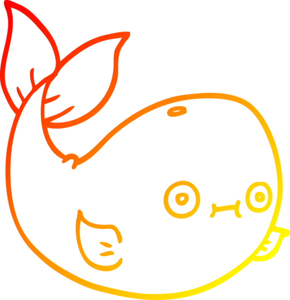 Bir insan tarafından çizilmiş karikatür deniz balinası çizimi.