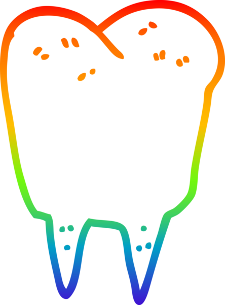 Bir insan tarafından çizilen çizgi film dişinin gradyan çizimi.