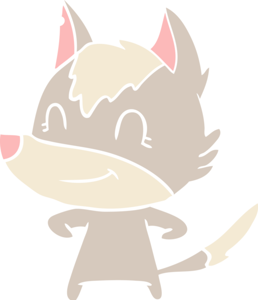 Bir insan tarafından çizilmiş düz renkli çizgi film kurdu.