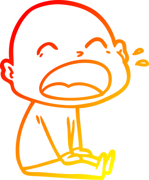 Bir insan tarafından çizilmiş kel adam diye bağıran çizgi film çizimi.