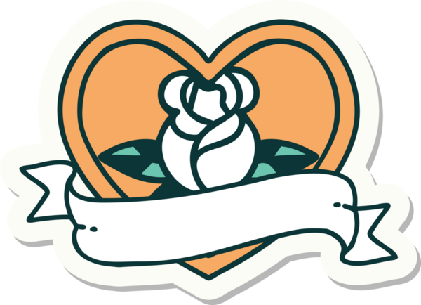 Bir insan tarafından çizilmiş, geleneksel kalp şeklinde dövme çıkartması.