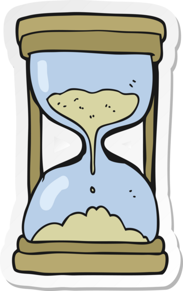 Bir insan tarafından çizilmiş bir çizgi film zamanlayıcısının etiketi.