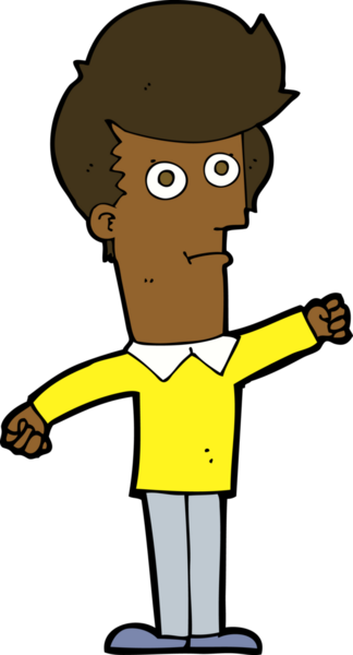 Bir insan tarafından çizilen karikatür adamı.