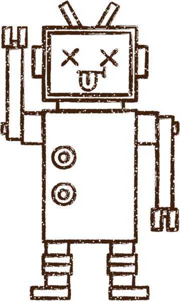 Bir insan tarafından çizilen Çılgın Robot Kömürü