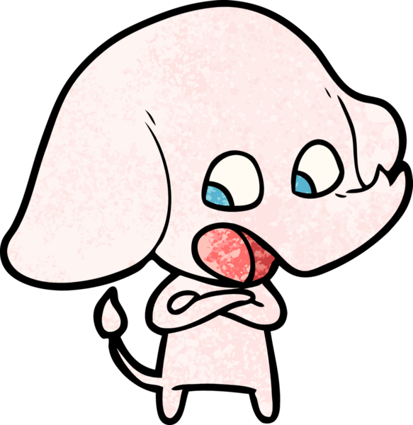 Bir insan tarafından çizilmiş şirin bir fil.