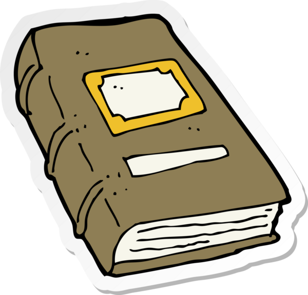 Bir insan tarafından çizilmiş eski bir çizgi roman çıkartması.