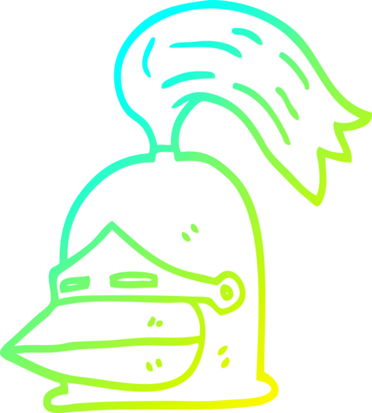 Bir insan tarafından çizilmiş bir karikatür şövalye miğferi.