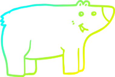 Bir insan tarafından çizilen çizgi film ayısının soğuk gradyan çizgisi.