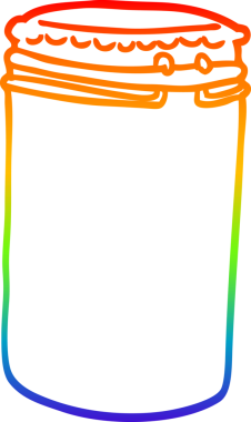 Bir insan tarafından çizilmiş bir karikatür depolama kavanozunun çizimi