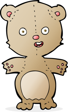 Bir insan tarafından çizilmiş oyuncak ayı.