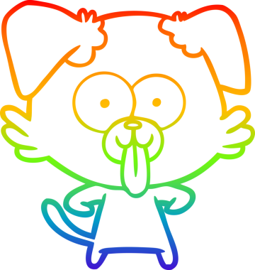 Bir insan tarafından çizilmiş dilli çizgi film köpeğinin çizimi.