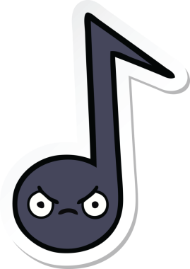 Bir insan tarafından çizilmiş şirin bir karikatür notasının çıkartması.