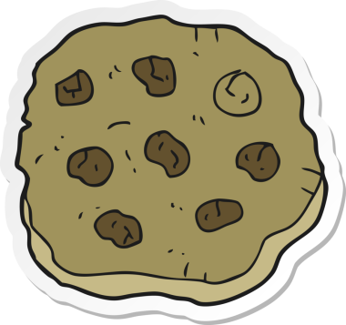 Bir insan tarafından çizilmiş çizgi film kurabiyesinin çıkartması.