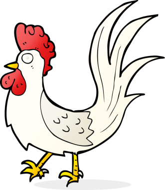 Bir insan tarafından çizilmiş bir horoz resmi.