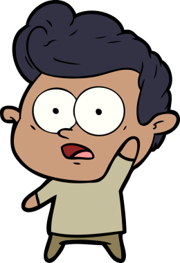 Çizgi filmci bir insan tarafından çizilmiş sorular soruyor.