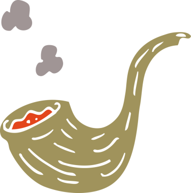 Bir insan tarafından çizilmiş sigara piposu.