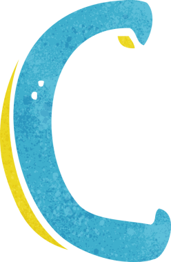 Bir insan tarafından çizilmiş C harfi.