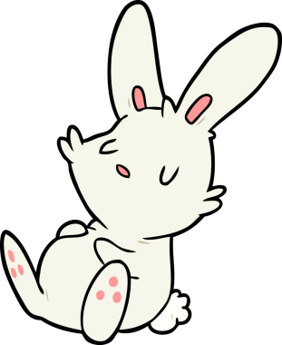Bir insan tarafından çizilmiş sevimli çizgi film tavşanı.