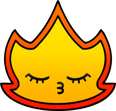 Bir insanın çizdiği ateşin gölgeli çizgi filmi.