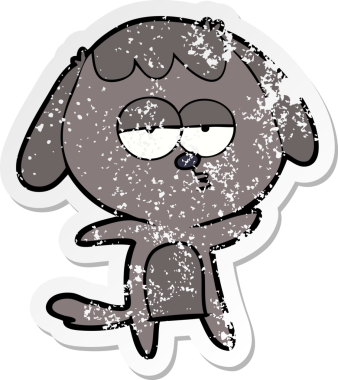 Bir insan tarafından çizilmiş sıkıntılı bir çizgi film çıkartması.