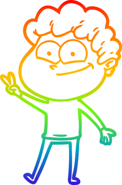 Bir insan tarafından çizilmiş mutlu bir adamın çizgi çizimi.