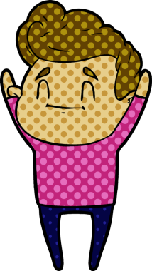 Bir insan tarafından çizilmiş mutlu çizgi film adamı.