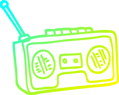 Bir insan tarafından çizilmiş soğuk gradyan çizgi film karakteri.