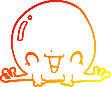 Bir insan tarafından çizilmiş bir kurbağanın sıcak çizgi çizimi