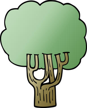 Bir insan tarafından çizilmiş karalama ağacı.