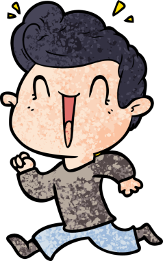 Bir insan tarafından çizilmiş heyecanlı bir çizgi film.