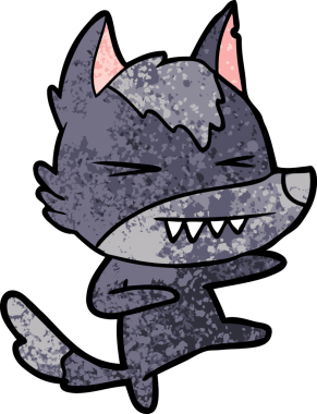 Bir insan tarafından çizilmiş kızgın kurt çizgi filmi.