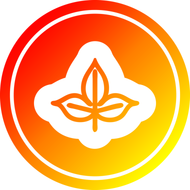 Bir insan tarafından çizilmiş doğal yaprak dairesel simgesi.