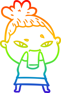 gökkuşağı gradyan çizimi bir insan tarafından çizilmiş bir karikatür kadın