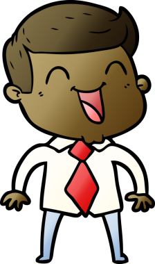 Bir insan tarafından çizilmiş gülen çizgi film adamı.