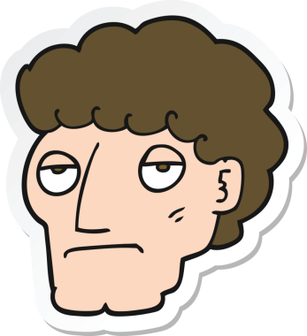 Bir insan tarafından çizilmiş sıkılan bir çizgi filmin çıkartması.