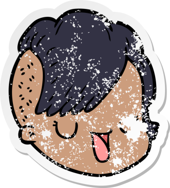 Bir insan tarafından çizilmiş karikatür kadın yüzü.