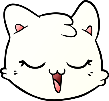 bir insan tarafından çizilmiş kedi yüzü.