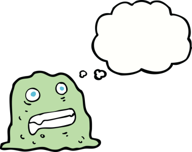 Bir insan tarafından çizilmiş baloncuklu balçık yaratığı.