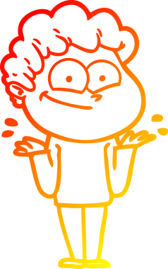 Bir insan tarafından çizilmiş mutlu bir adamın çizgi çizimi.