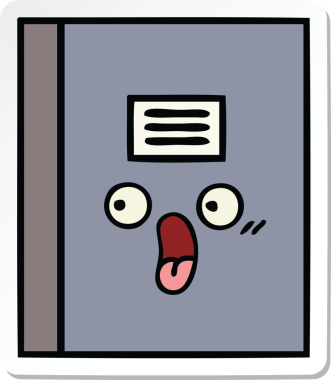 Bir insan tarafından çizilmiş şirin bir çizgi roman çıkartması.