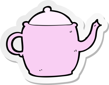 Bir insan tarafından çizilmiş bir çay demliğinin çıkartması.