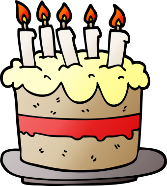 Bir insan tarafından çizilmiş karalama doğum günü pastası.