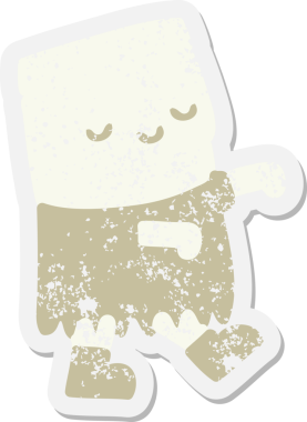 Bir insan tarafından çizilmiş ölümsüz yürüyen grunge etiketi.