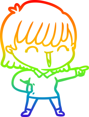 gökkuşağı gradyan çizimi bir insan tarafından çizilmiş bir karikatür kadın