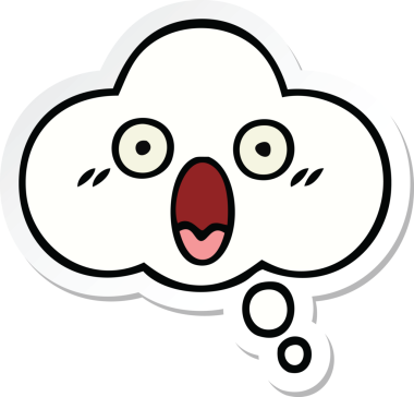 Bir insan tarafından çizilmiş şirin bir düşünce baloncuğunun çıkartması.