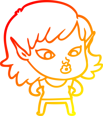 Bir insan tarafından çizilmiş güzel bir elf kızı çizimi.