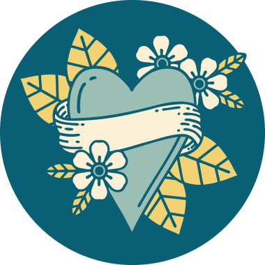 Bir insan tarafından çizilmiş kalp ve bayrağın ikonik dövme şekli