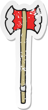 Bir insan tarafından çizilmiş bir baltanın gerilimli çıkartması.